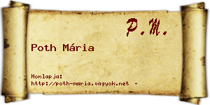 Poth Mária névjegykártya